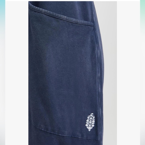NWOT Free People hot shot onesie mineral wash navy women's size small oversized - Picture 3 of 15